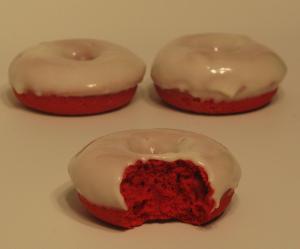 baked red velvet donuts